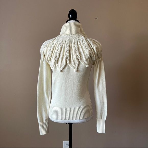 OASIS | Cream Chunky Knit Turtleneck Sweater Sz XS - Picture 5 of 9